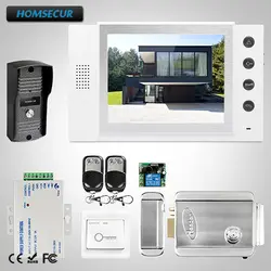 HOMSECUR 8 "Проводной Свободные Руки Видеодомофон Система +  Камера с Металлическим Корпусом  TC031 + TM801-W