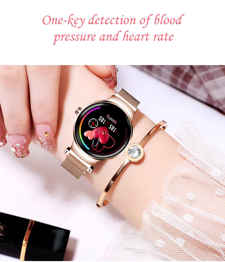 H5 женские Смарт-часы с монитором сердечного ритма, умные часы, спортивные фитнес-трекер IP67, водонепроницаемые женские часы для девочек на Android и IOS