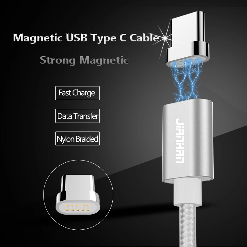 2 упаковки USB Магнитный кабель Type C 2A Зарядка данных быстрая зарядка для Samsung GALAXY S8
