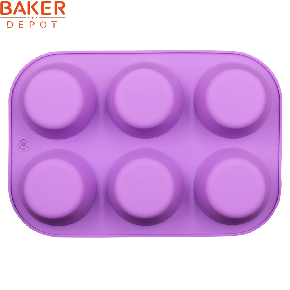 BAKER DEPOT силиконовая форма для мыла Маффин кекса круглая выпечки торта 6 отверстий