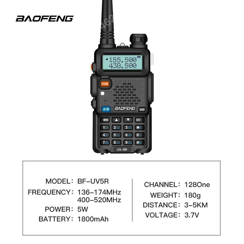 BaoFeng рация UV 5R двухстороннее радио Обновление версии uv5r 128CH 5 Вт VHF UHF 136 174 МГц и 400 520