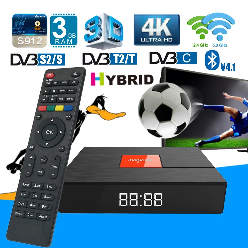 

Magicsee C400 Plus 4K HD DVB S2 T2 C Combo Satellite TV Receiver 3G+32G Android 7.1 Octa-core Dual Wifi Hybrid Smart Set Top Box