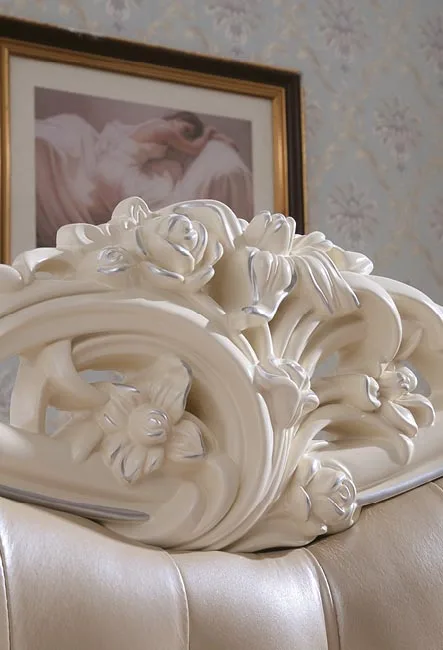 2016 Rushed Promotion King Antique No Genuine Leather Muebles Para Casa Bedroom Furniture Soft Bed Continental Carved French