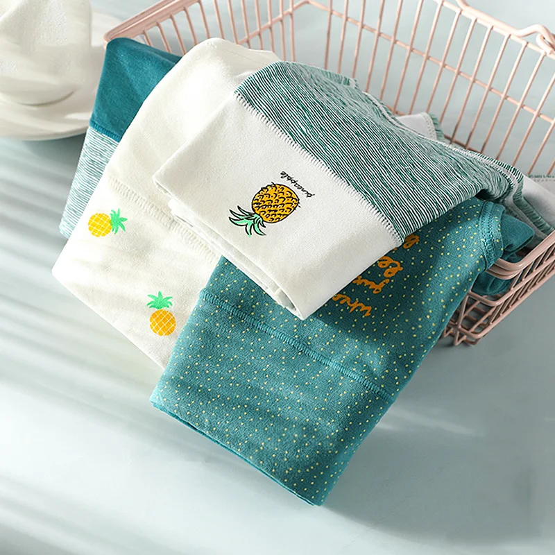 LANGSHA 5Pcs Women Panties Lady Cotton Underwear Girls Breathable Seamless High Waist Briefs Women Cute Sexy Lingerie Intimates