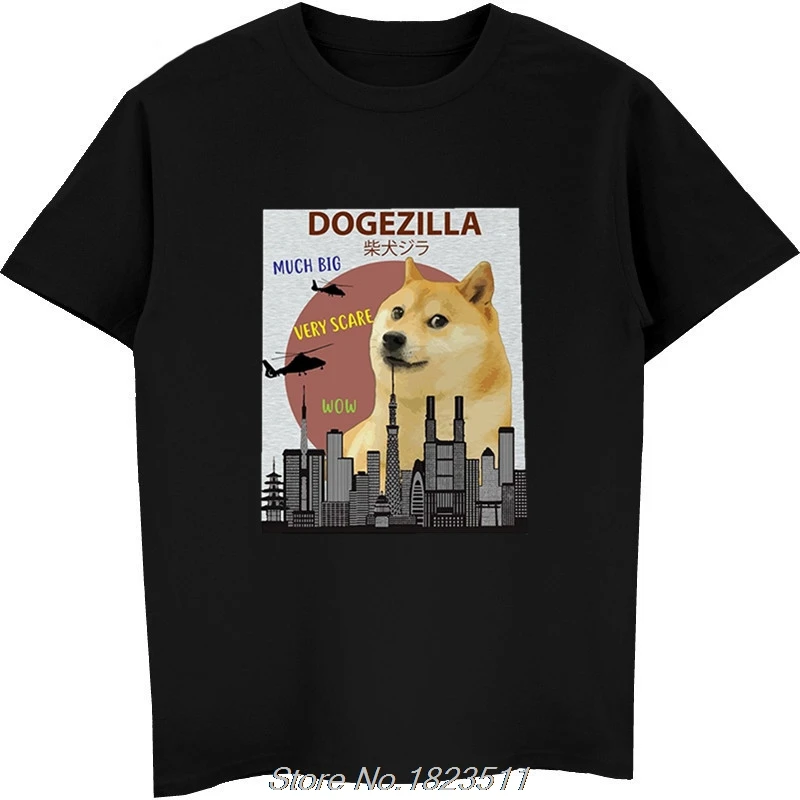 Горячая Распродажа, модная футболка со смешной дож зиллой | смешной дож мем Шиба ину, футболки с собаками, мужские футболки Harajuku, уличная одежда