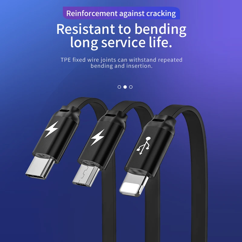 HOCO 3 в 1 USB кабель для iPhone X 8 7 6 3в1 Micro usb type C зарядный кабель для samsung S9 Универсальный мобильный кабель для зарядки телефона