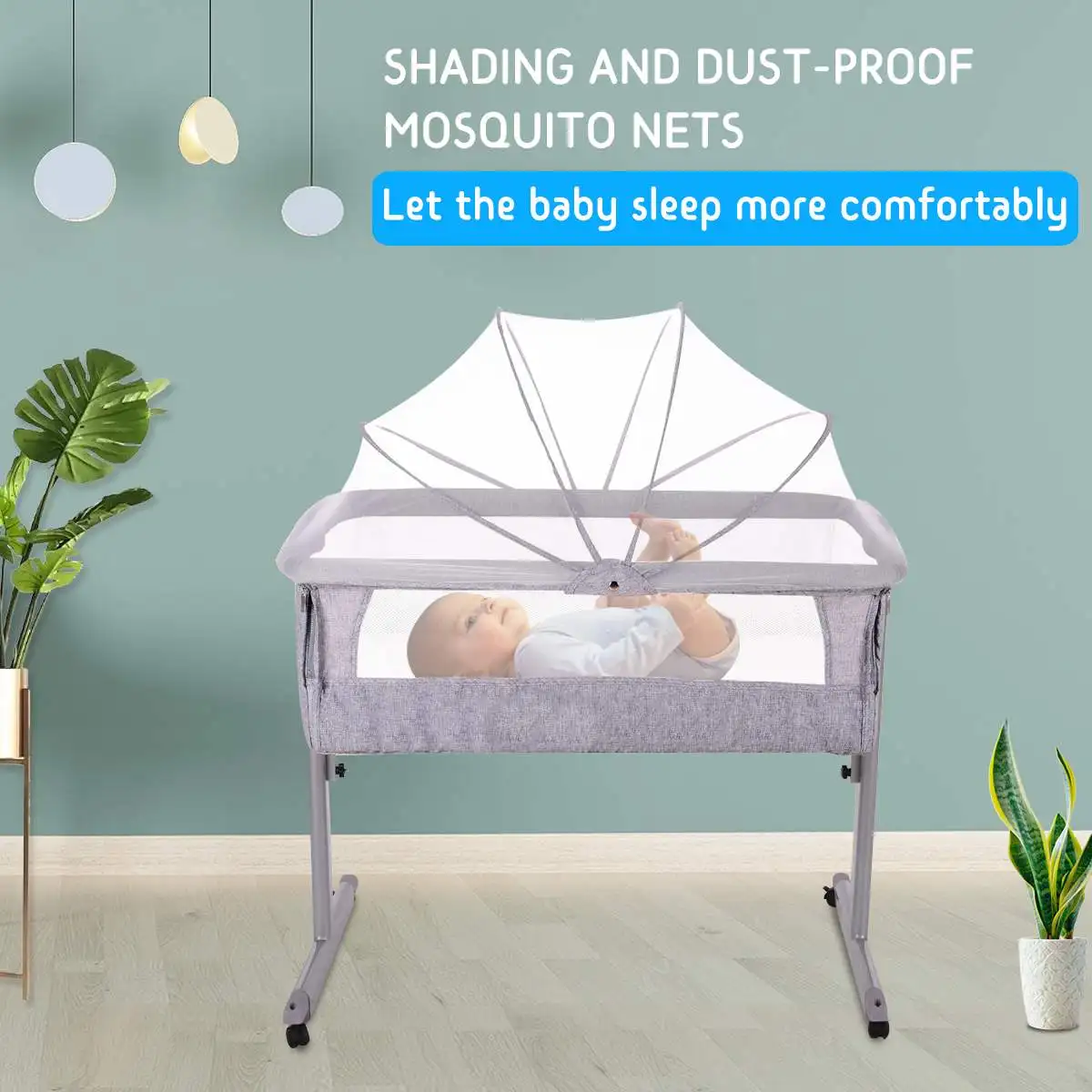 

Summer Breathable Baby Care Bed Furniture Portable Infant Travel Sleeper Cot Sleeper Folding Crib Toddler with Mosquito Net