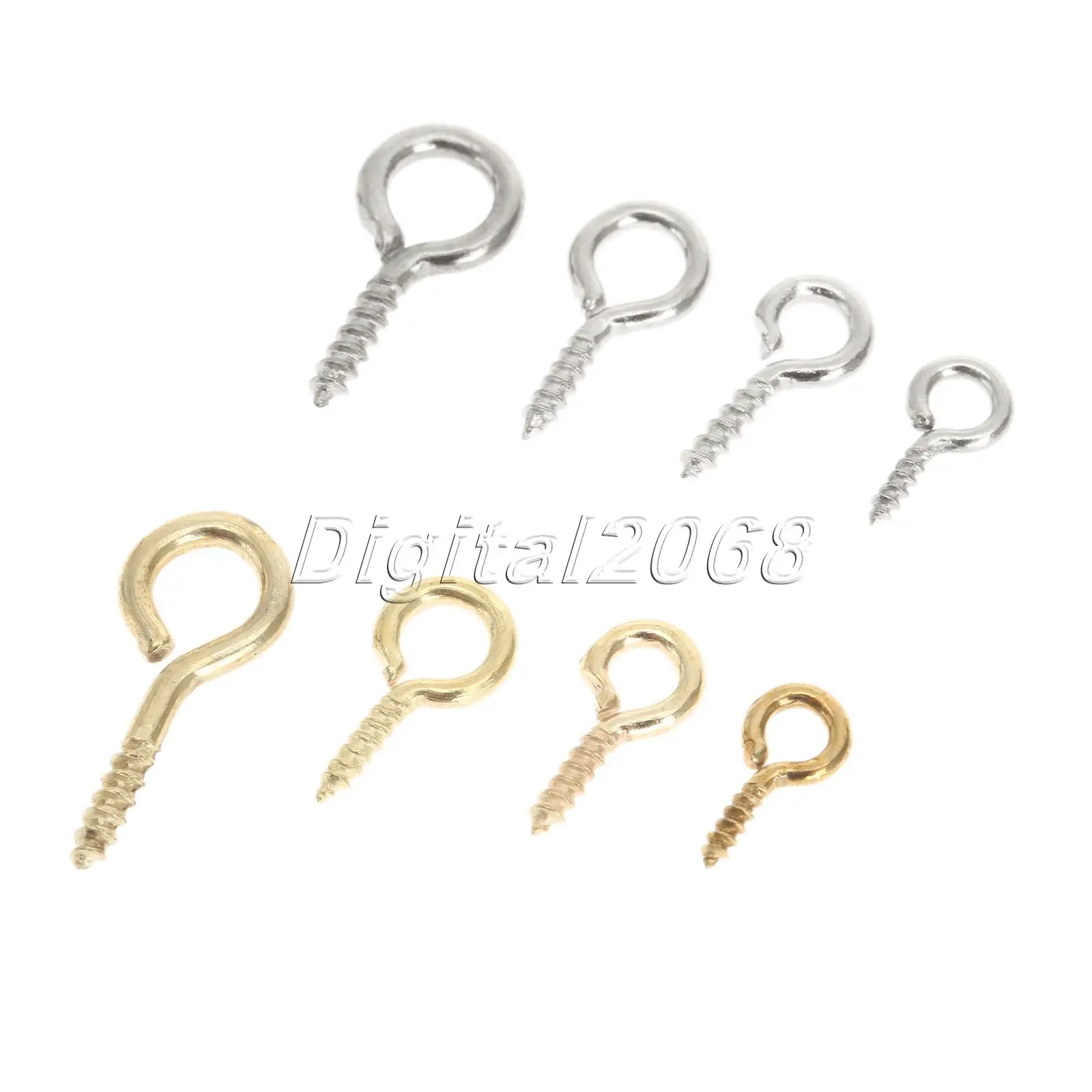 500PCS 8 x4mm Mini Metal Screw Eye Pins Hooks Eyelets Tiny Threaded Metal Hoop Peg for Art and Crafts Cork Top Bottle Charm Bead or Jewelry DIY Making Findings Silver