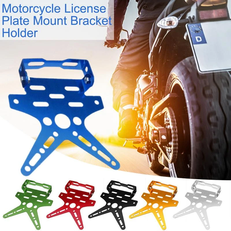 Adjustable Number License Plate Mount Holder Bracket Motorcycle Aluminum Alloy