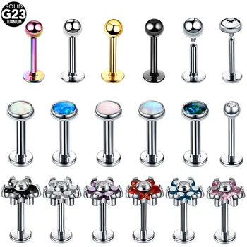 

1Pc G23 Titanium Tragus Helix Bar 3-4mm Ball Stainless Steel Labret Lip Bar Rings Stud Cartilage Ear Piercing Body Jewelry 16G