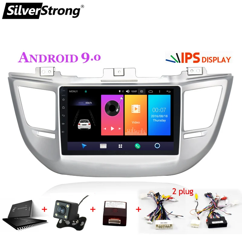 SilverStrong автомобильный DVD ips радио Android9.0 4G модем для hyundai Tucson IX35 2016 2017 мультимедиа