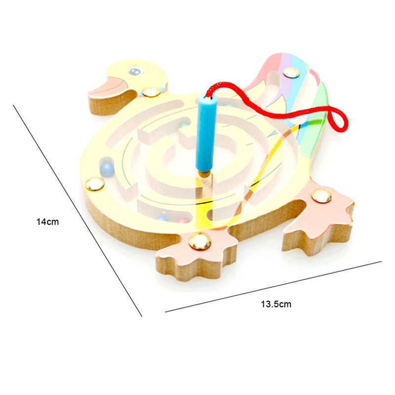 Montessori Toys Educational Wooden Toys for Children Early Learning Magnetic Maze Labyrinth Animal Shape Game