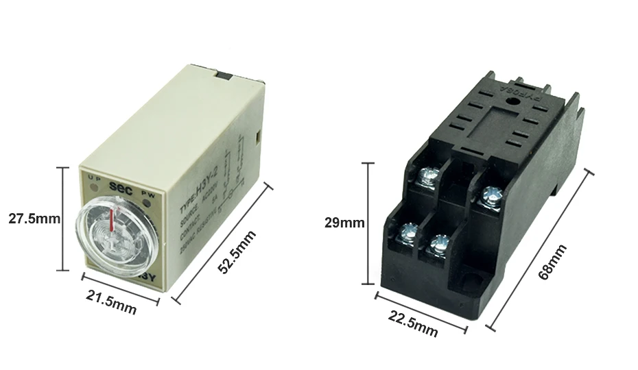 H3Y-2 реле таймера DC12V AC 220 V 0-30 Sec 0-30 minute 0-60 s 0-60 min таймер задержки 220VAC реле времени с базовым гнездом