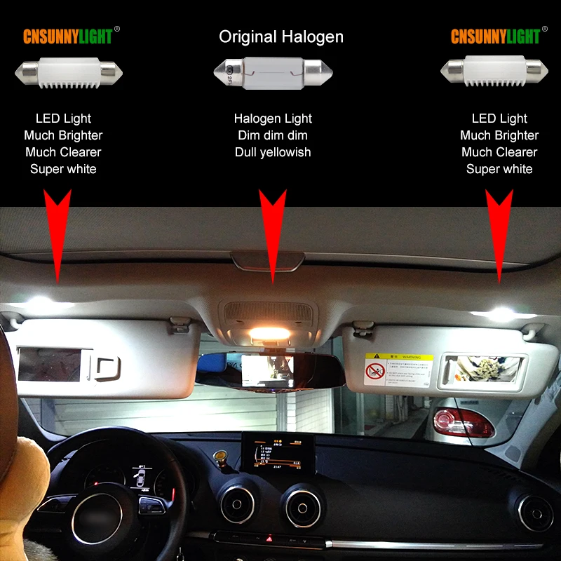 CNSUNNYLIGHT 4pcs C5W LED Car Festoon 31mm 36mm 39mm 41mm Dome Interior Reading Light Map Lamp License Plate Bulb DC 12V 24V Error Free (18)