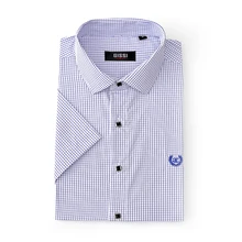 2018 Et&eacute; Automne Manches Courtes &Agrave; Rayures &Agrave; Carreaux Travail D&eacute;contract&eacute; Homme Casual Simple Boutonnage Chemise(China)