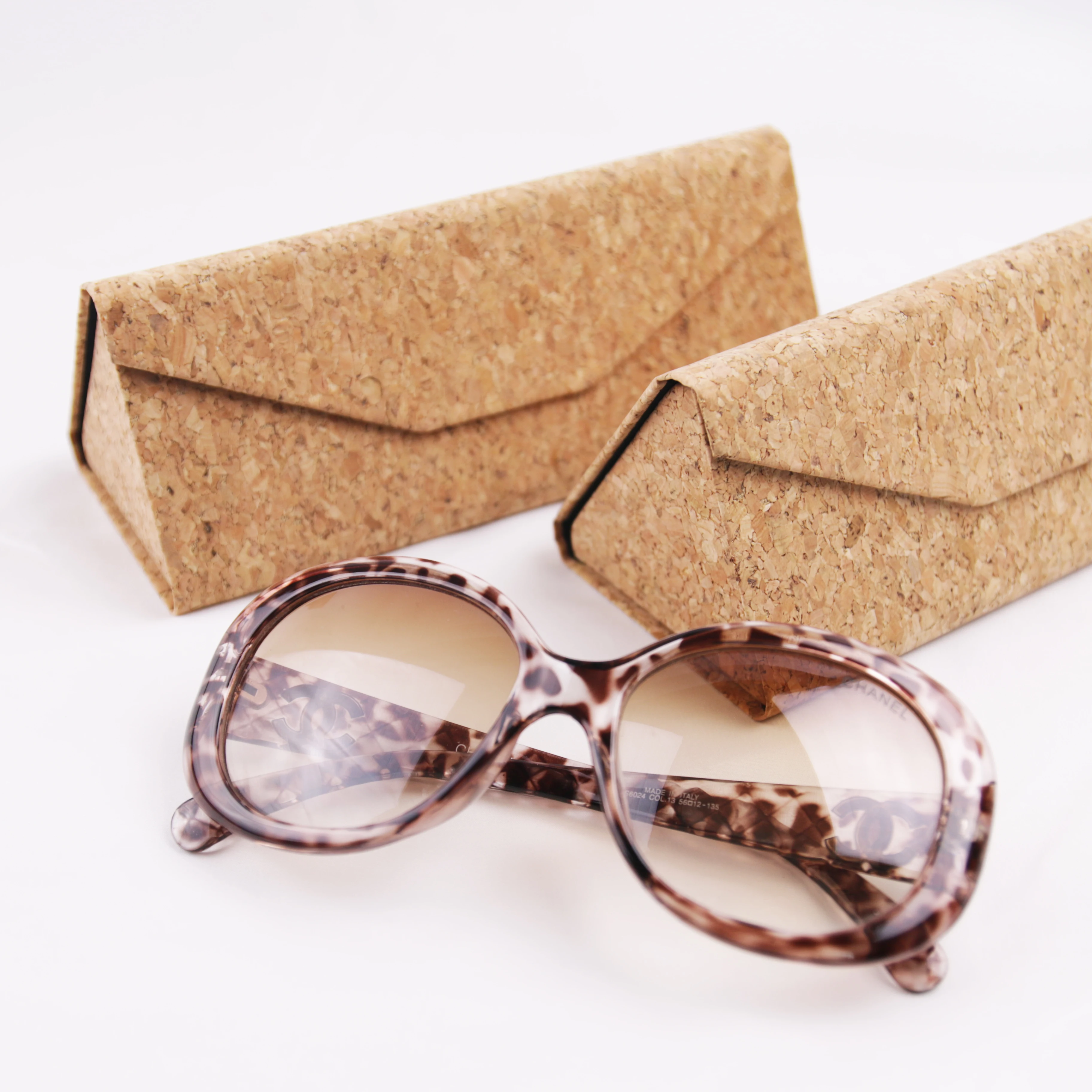 

Portable Folding Cork Spectacle box Wooden Eyewear Case Eyeglasses Storage Case