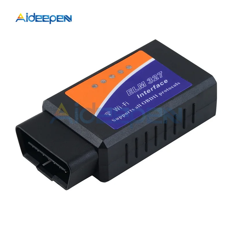 Мини ELM327 wifi Bluetooth V1.5 V2.1 OBD2 автомобильный диагностический сканирующий инструмент ELM 327 16Pin штекер-Женский кабель для Android OBDII протокол - Цвет: ELM327 WIFI V1.5