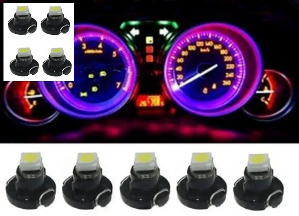 

5PCS/LOT Modified LED Instrument lights auto dashboard LED T4.2 Colorful bulb red blue RGB led Central console instrument lights