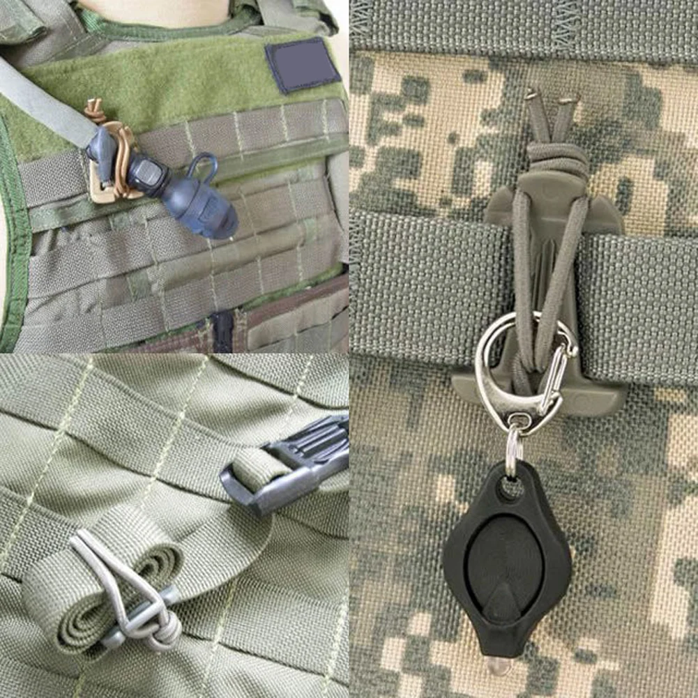 EDC gear 2 шт./лот Molle карабин для рюкзака EDC инструмент эластичный канат лямки Пряжка для намотки