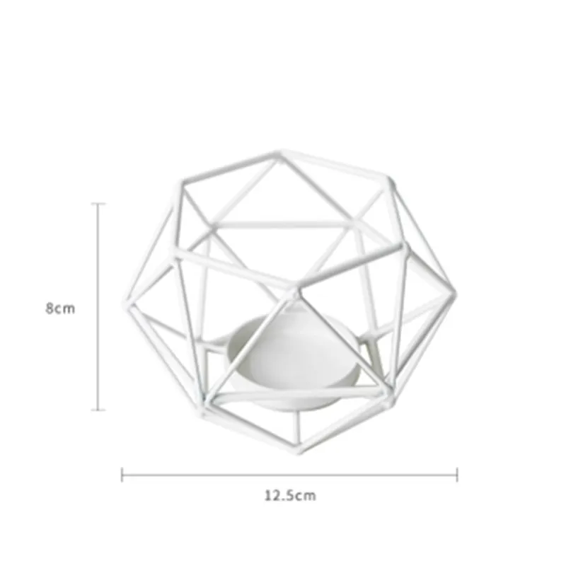 Скандинавский минималистичный геометрический металлический Железный канделябр креативный стол аксессуары для дома ужин при свечах Свадебные украшения - Цвет: Белый
