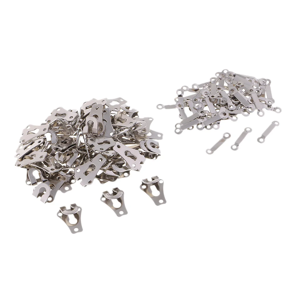 50 Sets Metal Sew On Hook & Eye For Trouser Skirt Sewing Fasteners Silver 20*14mm