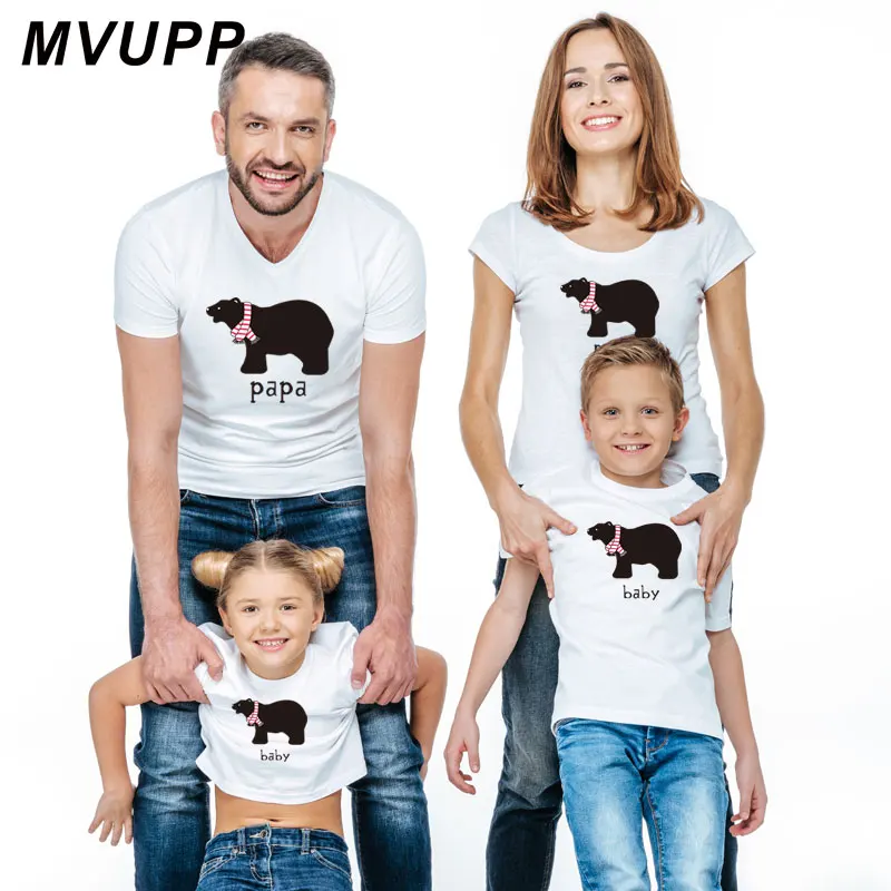 

family t shirt matching outfits mama bear baby clothes for mommy and me father mother daughter son big sister look dress 2019