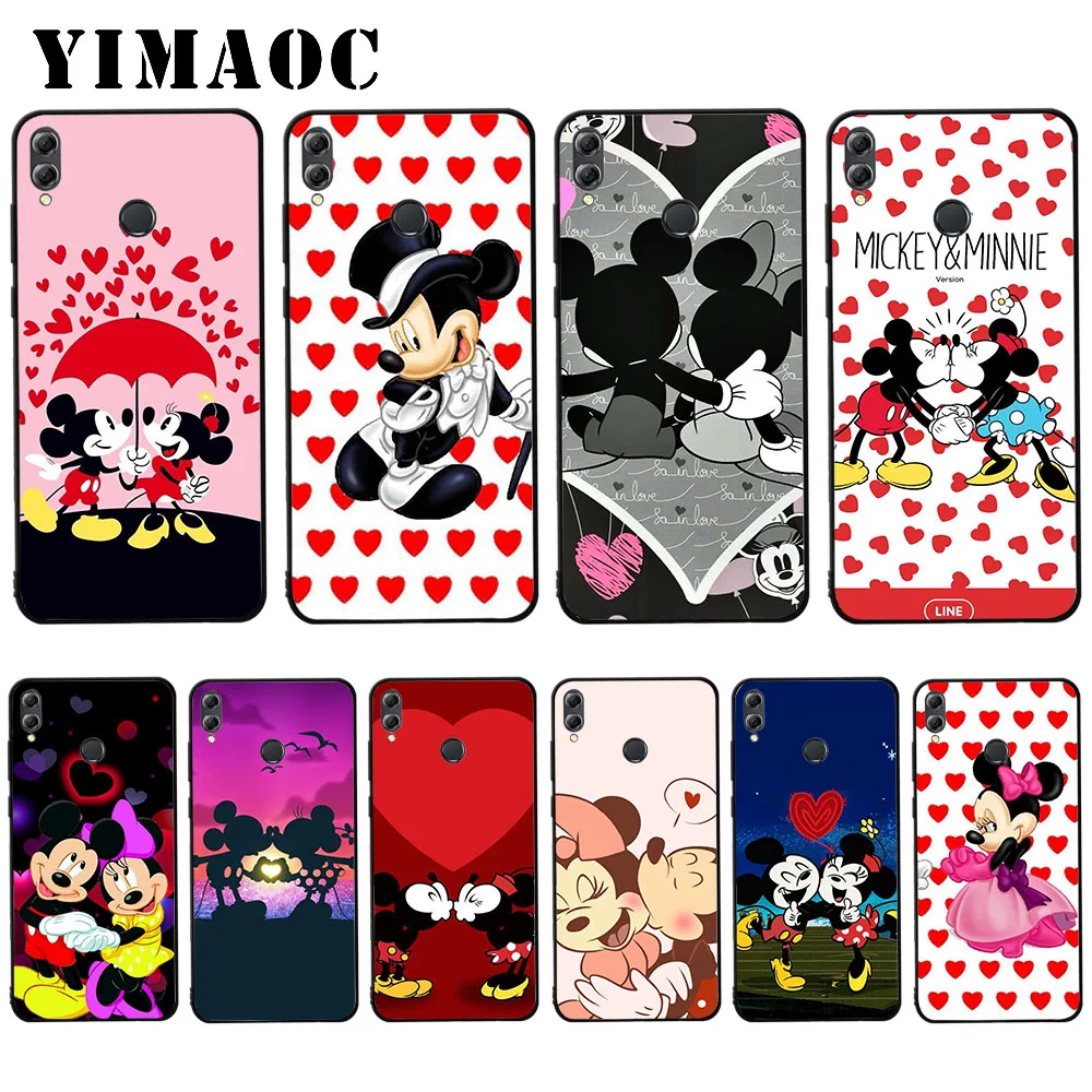 

YIMAOC Love Mickey Minnie Mouse Soft Case for Huawei Y5 Y6 Y7 Prime Y9 Mate 10 20 Lite Pro Nova 2i 3 3i 4 Lite