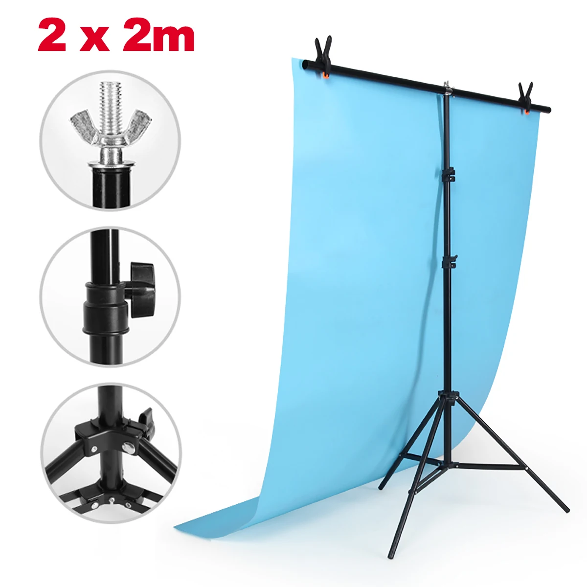 

2*2m Adjustable Background Support Stand Photo Backdrop Crossbar Kit Photography New Arrival