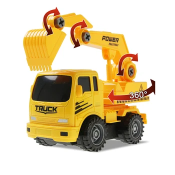 

1 PCs DIY Assembly Car Toy Mini Truck Excavator Rooter Crane Model Inertial Car Toy Diy Toy Kids Educational Toy