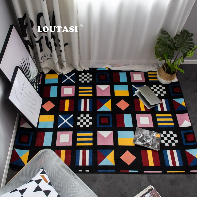 LOUTASI Современный супер мягкий бархатный утолщенный ковер коврик прикроватное одеяло дверной коврик открытый молитвенный салон домашний коврик Противоскользящие коврики