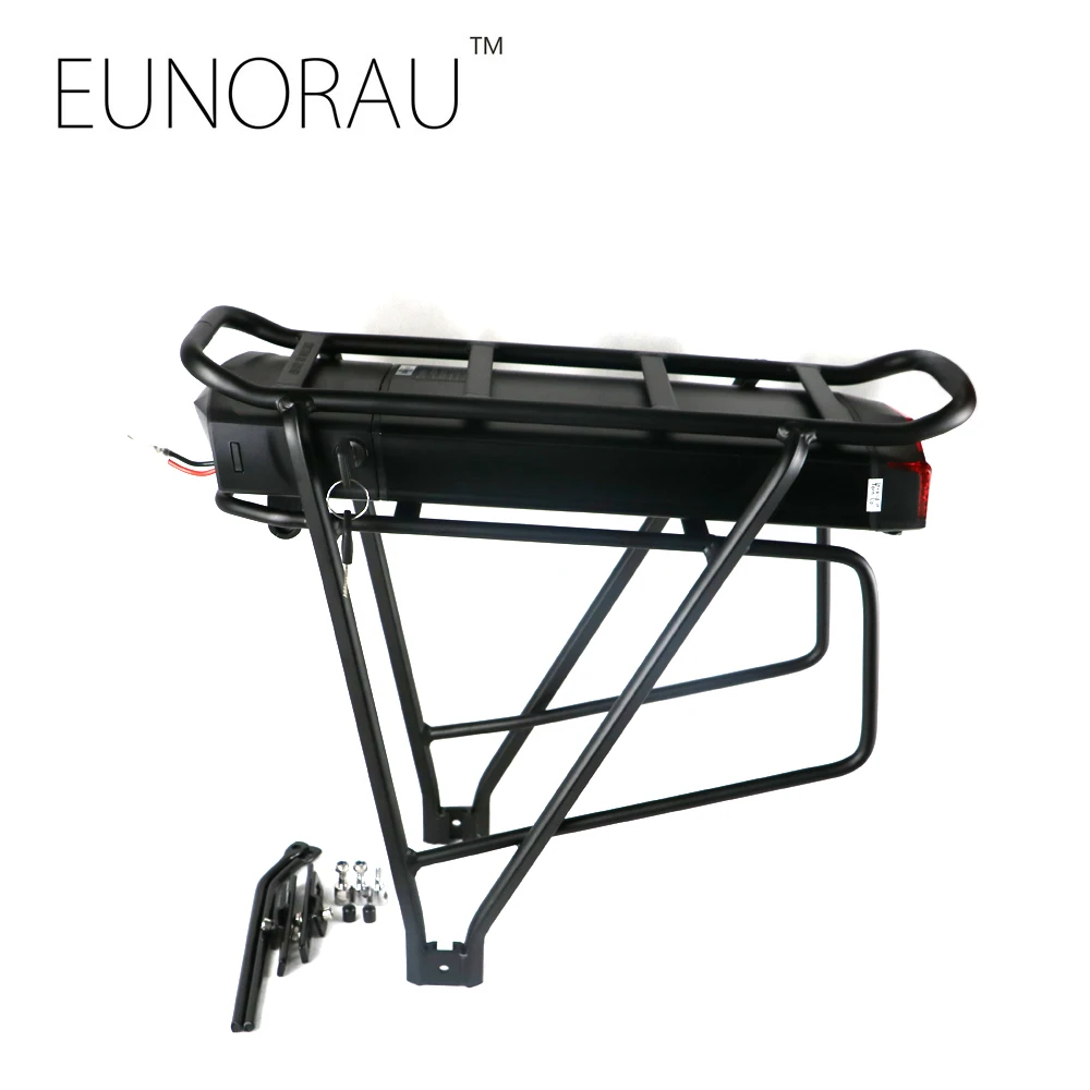 36V13Ah rear rack battery for electric bicycle Black 26inch 28inch 700C
