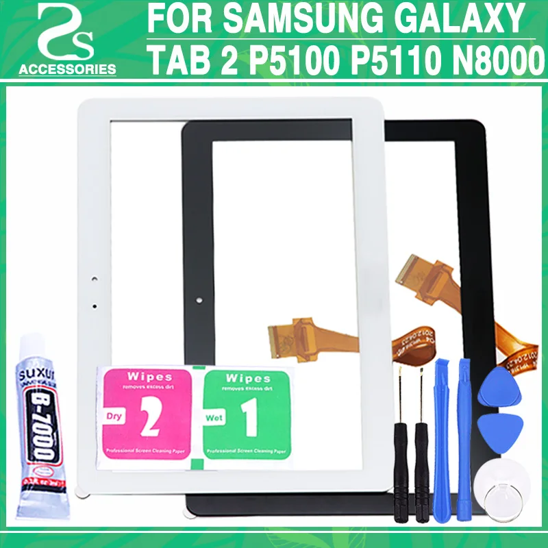 

New P5100 Touch Screen For Samsung Galaxy Tab 2 P5100 P5110 N8000 N8010 Touchscreen Digitizer Repair Panel + Tools