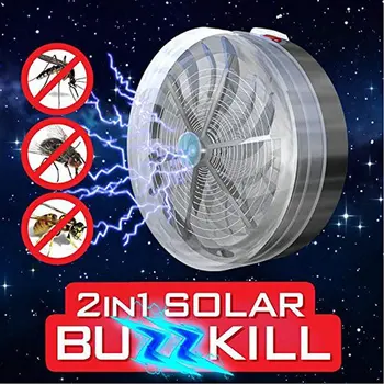 

LED Solar Light Buzz Mosquito Killer UV Wall Lamp For House Fly Insect Bug Pest Kill Zapper Lighting Outdoor Waterproof IP33