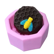 1 шт. розовый пчелиный воск силиконовые Соты пчелы форма для выпечки Торт Шоколад декоративная свеча мыло испечь Обледенение форма для выпечки DIY IC889989