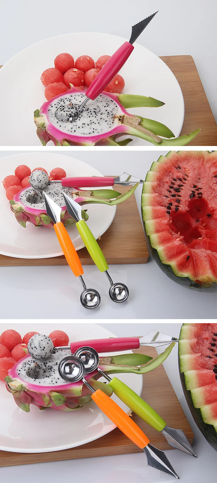 Креативный нож для резьбы по фруктам, арбузный шариковый нож для мороженого, Шариковая ложка, Шариковая ложка, Diy инструмент для ассорти из холодных блюд