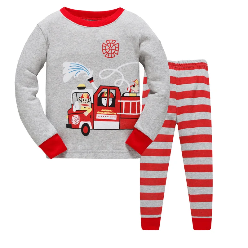 Г. Пижама для мальчиков с рисунком грузовика, Детский комплект, детские пижамы, комплекты одежды Детские пижамы Детская Пижама с героями мультфильмов, одежда для сна