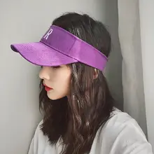 Корейский стиль унисекс пары Пустой Топ Лето бейсбольная кепка алфавит вышитые сплошной цвет Регулируемый Спорт Пляж Солнцезащитный козырек шляпа