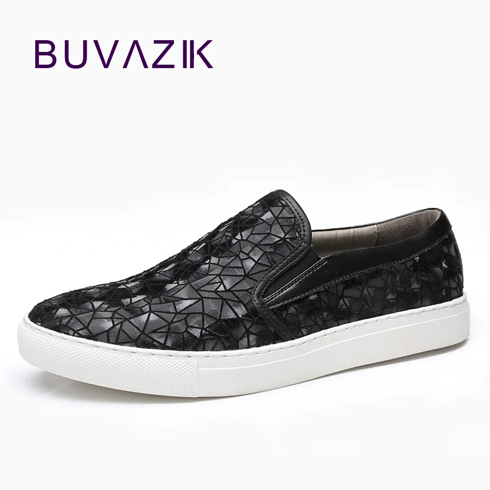 

BUVAZIK mens fashion loafers genuine leather breathable slip-on casual shoes men low tops comfortable leather shoes