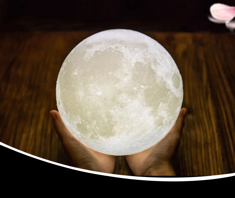 Сенсорный выключатель 8 см/15 см Перезаряжаемые светодиодный ночник Луна лампа 3D принт лунный свет Luna Спальня Home Decor 2 цвета изменить