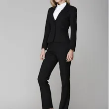 Деловые костюмы для работы комплекты одежды строгие брюки костюмы на заказ черные женские офисный униформенный стиль брючные костюмы