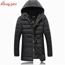 Мужские толстовки с капюшоном, хлопковые пальто, фирменный дизайн, зимние теплые толстые длинные парки, повседневные облегающие ветрозащитные тренчи F2361