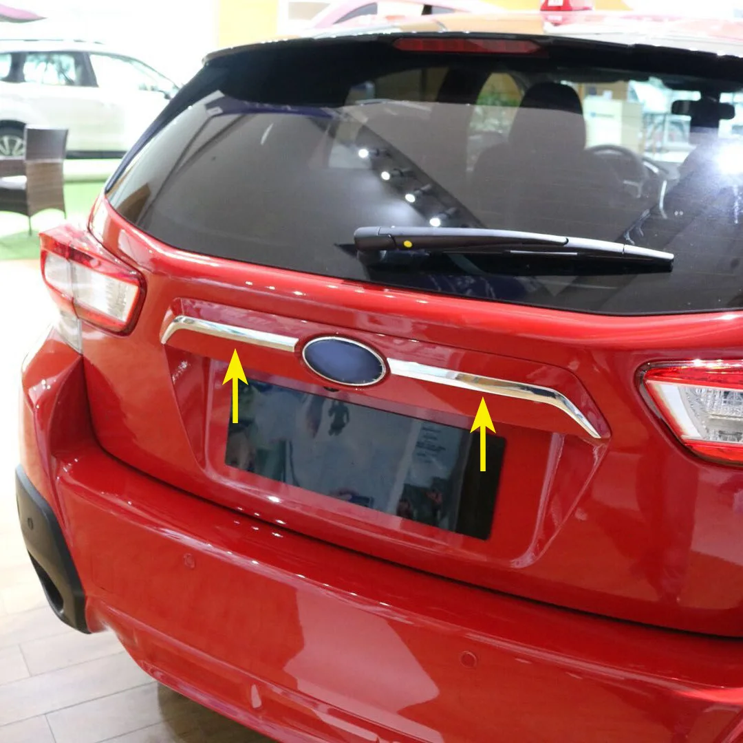 

Chrome Tailgate Strips For 2018 Subaru XV Crosstrek Trunk Rear Tail Gate Cover Trims