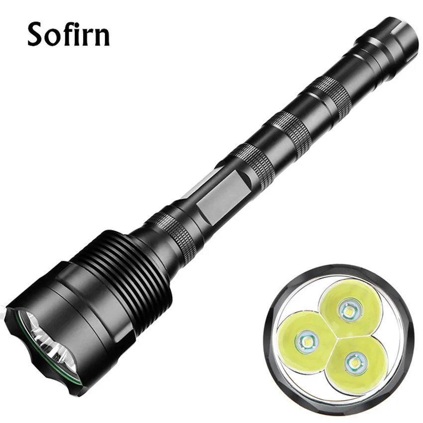 Светодиодный фонарик высокой мощности 3 * Cree XML T6 военный тактический фонарь 18650