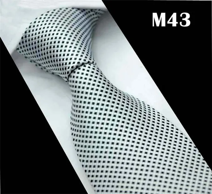 SCST бренд Cravate Corbatas Свадебный галстук 8 см тонкие галстуки в белый горошек серые шелковые галстуки для мужчин галстук Gravata CR044 - Цвет: M43
