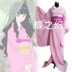 Японский традиционный для женщин розовый кимоно фурисодэ косплэй костюм комплект