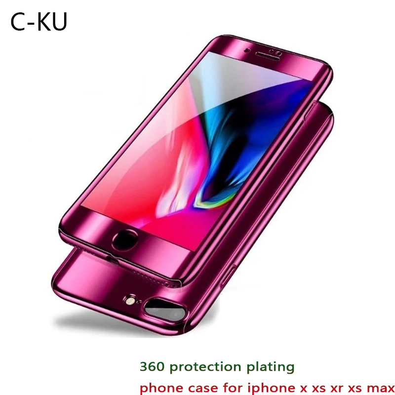 

Plating Mirror Case for Apple IPhone Xs Max Luxury Thin Slim 360 Degree Full Protector Hard PC Cover Coque for Iphone X Xs Xr 10