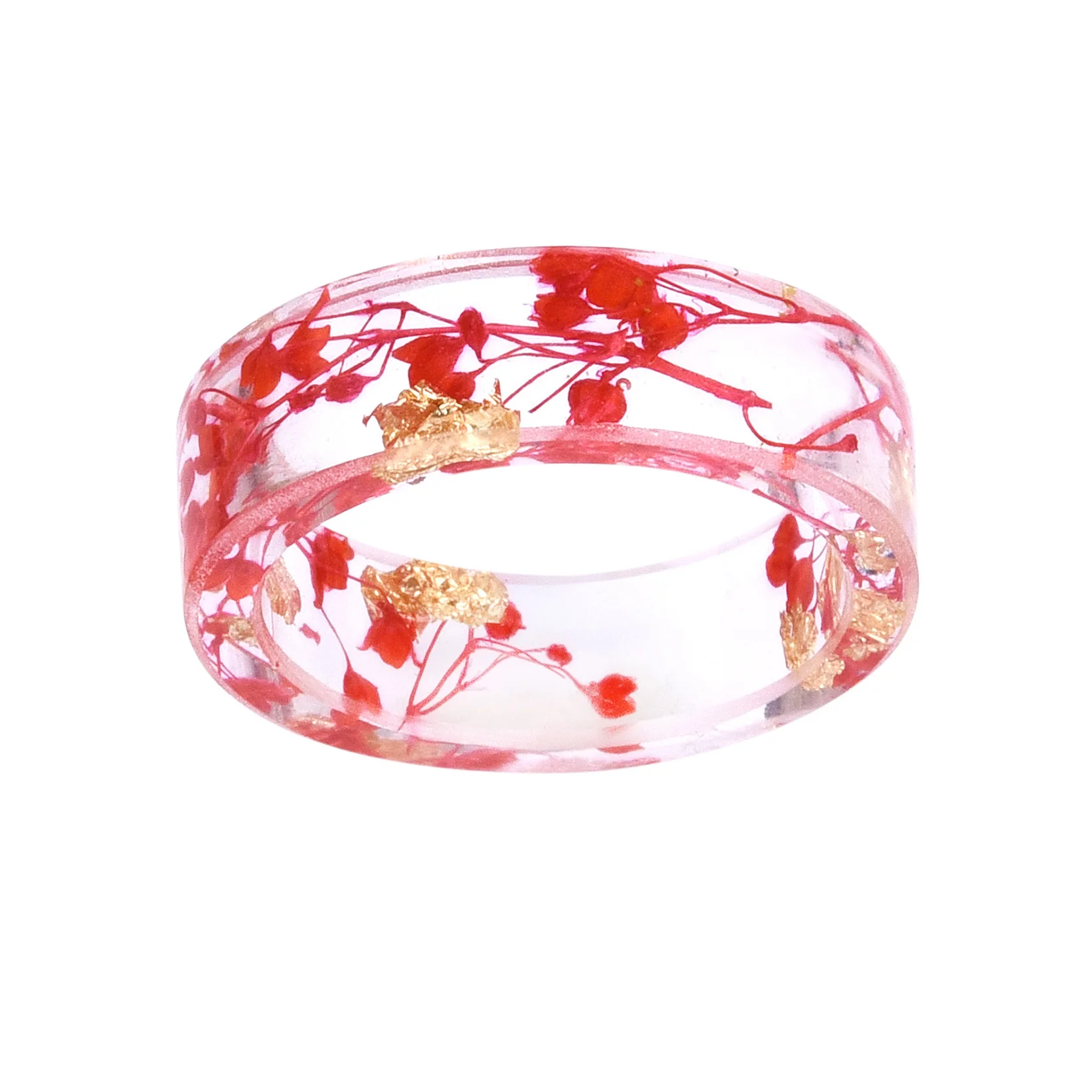 Handmade Jewelry Romantic Blue/Red Rose Flower Insided Crystal Resin Ring Couples Ring Wedding Party Band Bride's Finger Rings