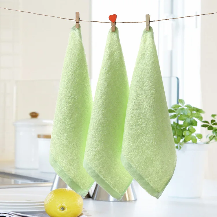 YWHUANSEN 5 шт./лот 25*25 см ультра мягкие детские Банные мочалки из искусственного шелка из бамбука полотенца идеальные детские подарки детские дорожные комплекты для купания - Цвет: Зеленый