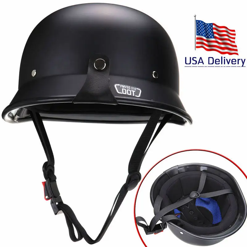 DOT Motorcycle German Half Face Helmet For Harley Chopper Cruiser Biker XL Size