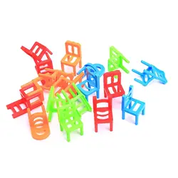 Цвет случайный стул Форма блок кирпич Пластик баланс укладки стулья блок игрушка регистрации развивающие Балансировка игры обучение